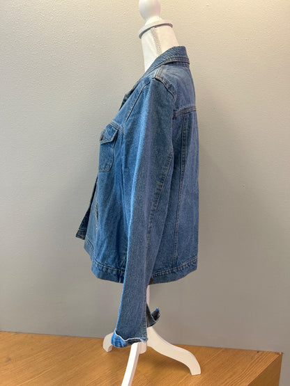 Rachel Zoe XL Mid Wash Denim jean jacket w/ gold bttns