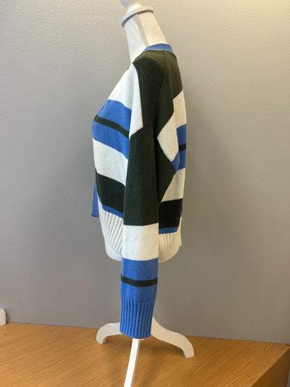 Stitches + Stripes M Green/Blu Open Front Stripe