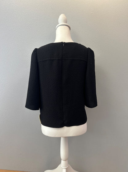 See By Choe M Black Texture wide sleeve zip back