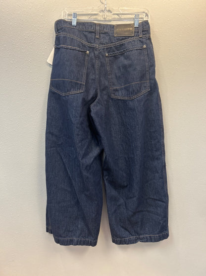 Banana Republic 8 Dark Wash Wide Leg pleat waist