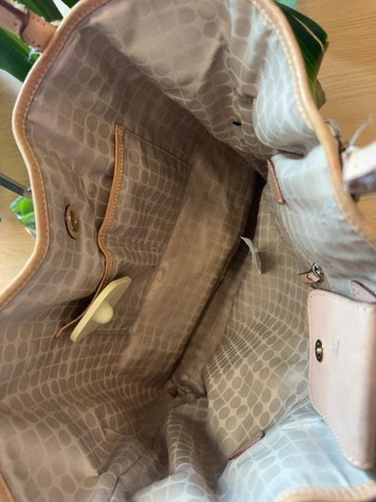 Kate Spade  Tan Large tote/2handle patterned bag AS IS