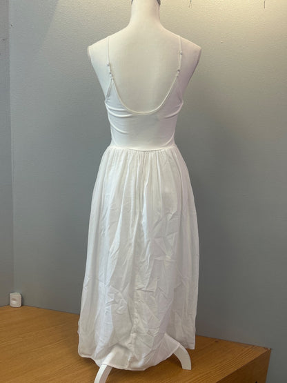 Aerie XS White spag. strap linen skirt