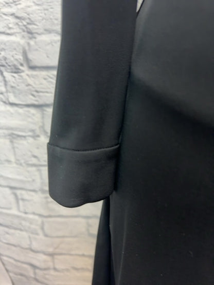 diane von furstenberg 4 Black LS wrap midi dress w/ collar/belt