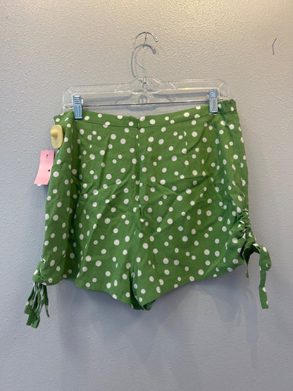 Privacy Please L Green Side zip shorts w/ WTE polka dots/ties