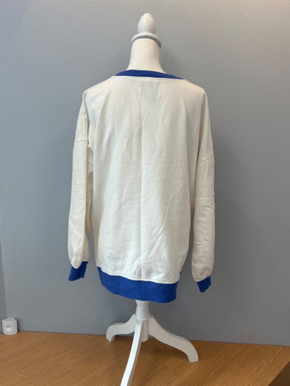 Celandine S/M Cream/Blue Oyster embroidery