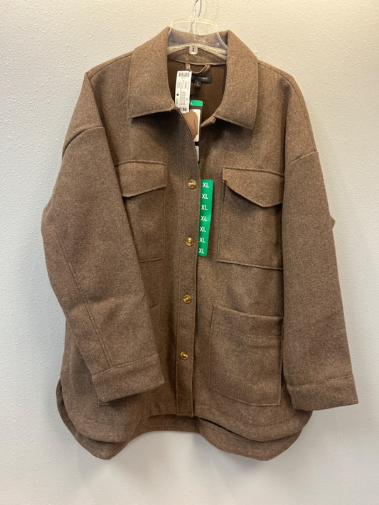 Banana Republic XL Brown soft button down LS shacket NWT