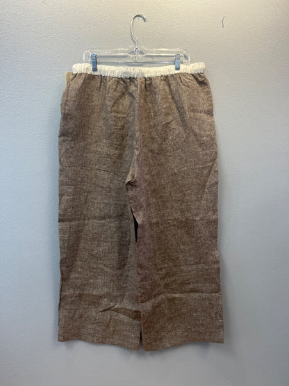 Lintico XXL Brown linen slip on wide leg w/ WTE waistband NWT