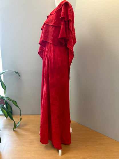 NO BRAND s Red SS flowy tie dye look long