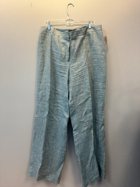 lafayette 148 16 Blue Linen Wide Leg