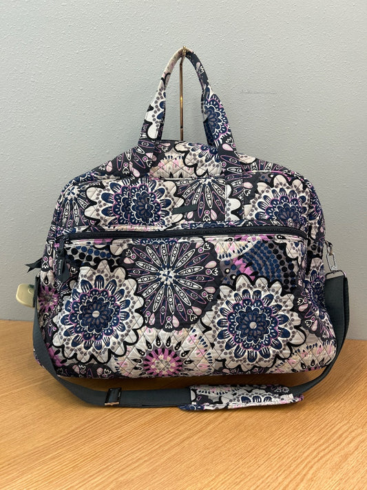 Vera Bradley  Purple /gray quilted cotton weekender bag NWT