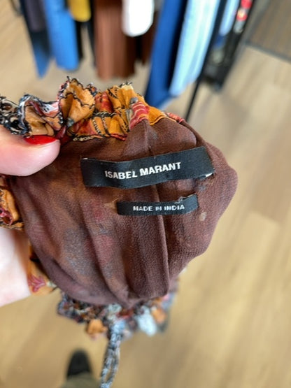 Isabel Marant L Orange/Multi SILK Sleevless Mixed print