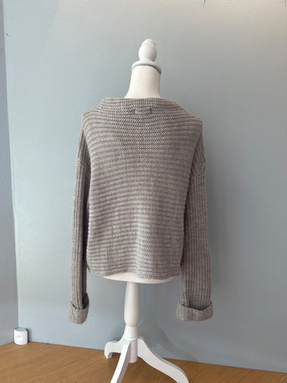 Ana XL Tan ribbed knit mock neck LS sweater