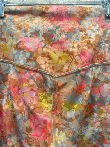 Lululemon 4 Pink floral slip on full leggings