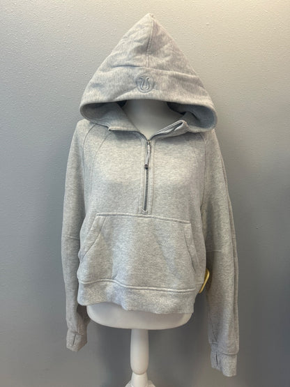 Lululemon M/L Grey Cropped 1/2 zip hoodie