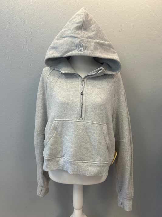 Lululemon M/L Grey Cropped 1/2 zip hoodie