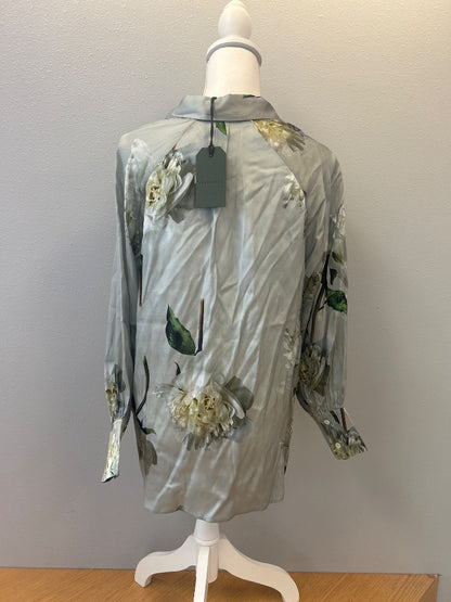 all saints XS Green NWT Silky floral BTNup
