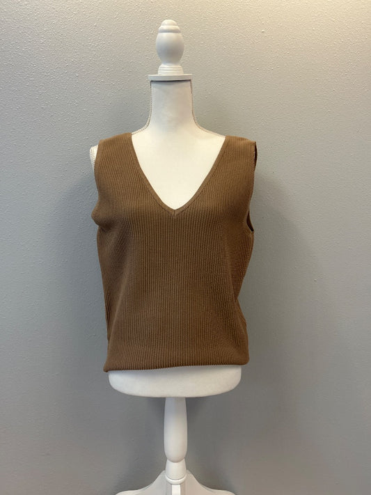 allie rose 2X Brown NWT Ribbed v-neck