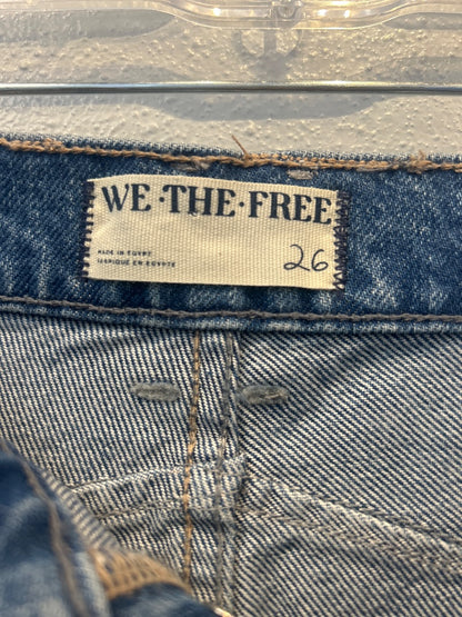 We The Free 2 Light Wash Denim distressed barrell jean NWT