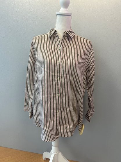 Lauren Ralph Lauren L Green/Pink Linen stripe bttnup