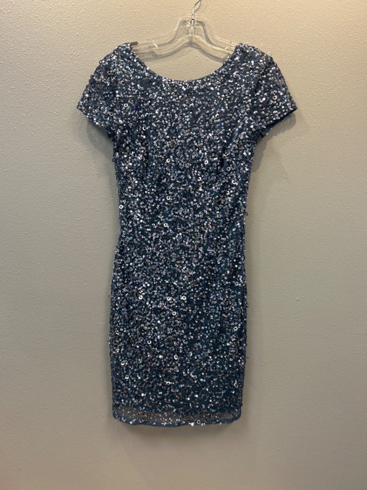 Adrianna Papell 2 Blue SS Sequin