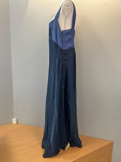 Maeve XL Blue satin sleeveless midi w/ sweetheart neckline NWT