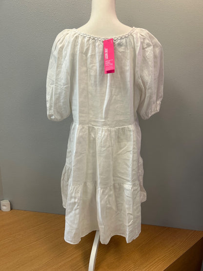lilly pulitzer 14 White linen puff SS mini w/ eyelet design NWT