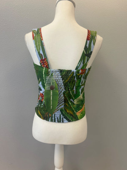 Farm Rio S Green NWT Palm Print Bustier