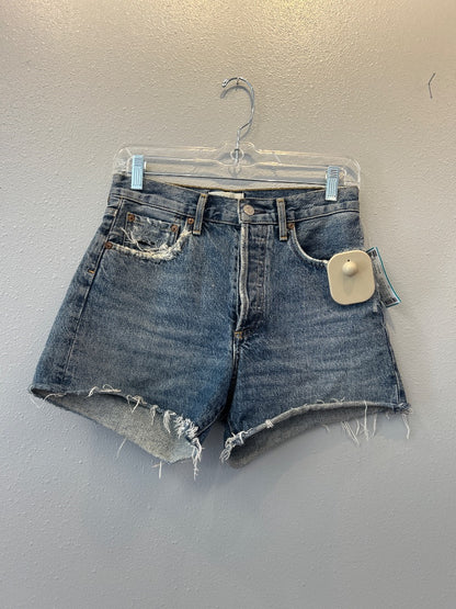 Agolde 00 Mid Wash Denim bttn fly distressed shorts