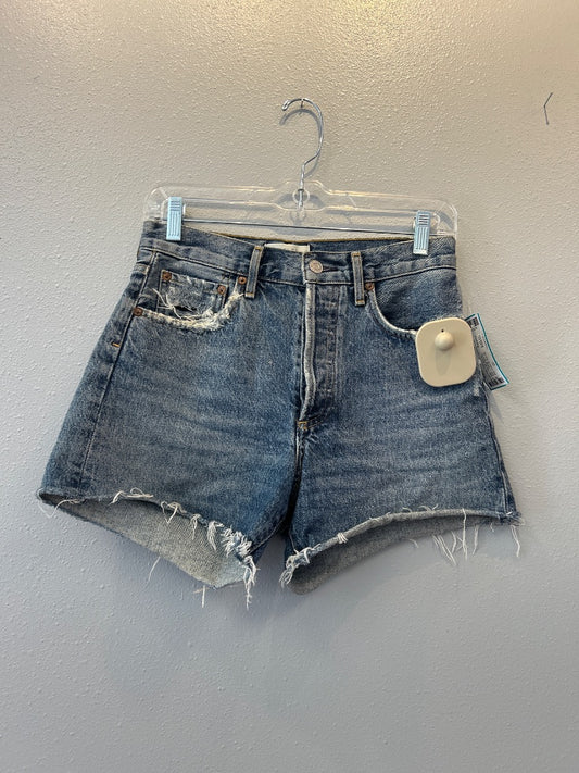 Agolde 00 Mid Wash Denim bttn fly distressed shorts
