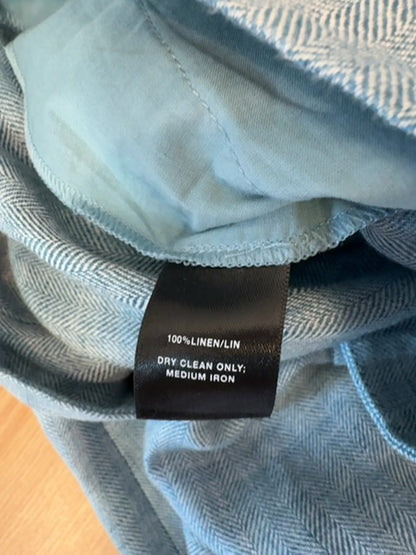 lafayette 148 16 Blue Linen Wide Leg