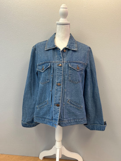 Rachel Zoe XL Mid Wash Denim jean jacket w/ gold bttns