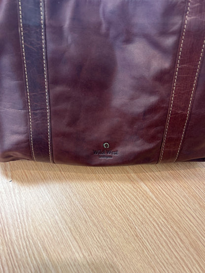 Wild West Los Angeles  Brown leather square tote bag