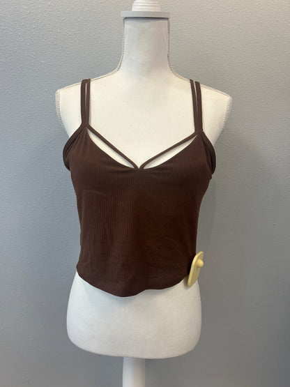 Lululemon L Brown Strappy ribbed crop