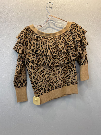 Frame XS Leopard Off shoulder Leopard LS ruffle