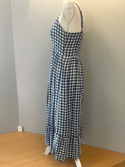 C&C California 4 Blue gingham sleeveless midi