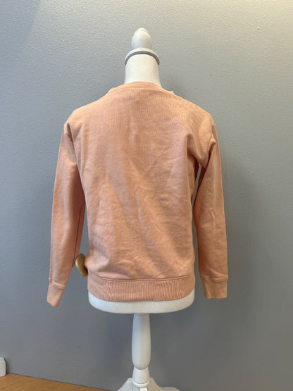 j crew XS Orange LS crewneck w/ red "oyster NY bar"