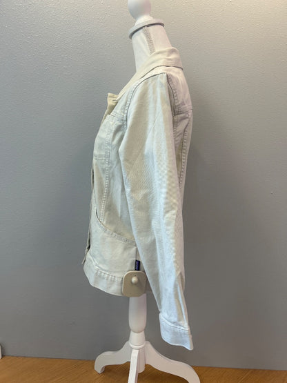 Patagonia S Cream organic cotton "denim" jacket w/ bttns