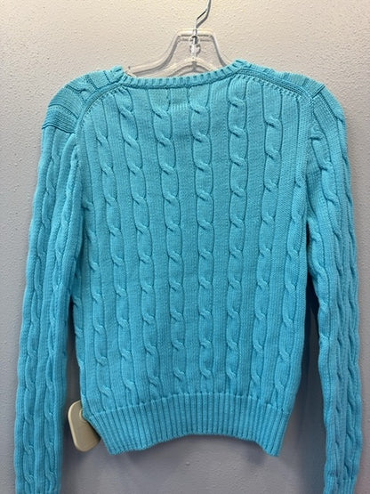 Ralph Lauren L Blue 100% cotton cable knit crewneck LS