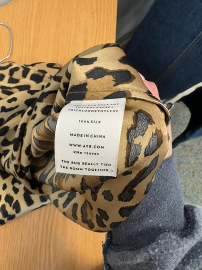 AYR XL Cheetah 'The Eleganza' silk midi skirt w/ slit