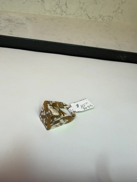 NO BRAND 5.5 Brown/White Square Marble Ring