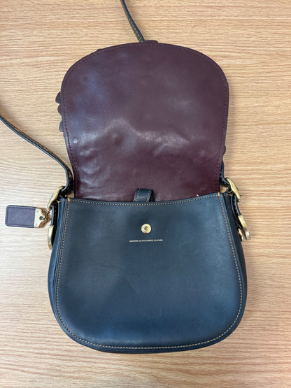 Coach  Purple Saddle 23 with Tea Rose Appliques