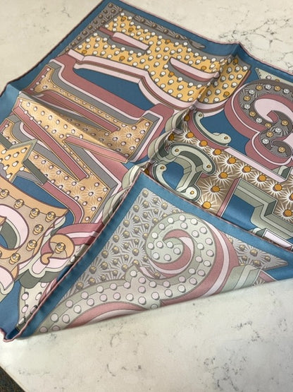 Hermes  Blue/Pink Electrique Silk Gavroche