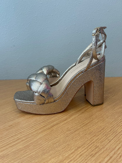 Loeffler Randall 9 Gold Fae Braided strap platform