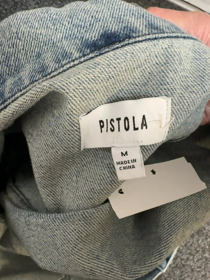 Pistola M Light Wash Denim LS button up MAXI DRESS