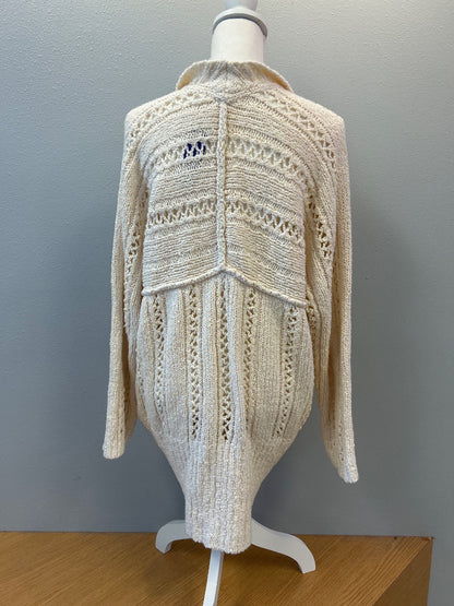 Free People M Cream Open knit cardigan