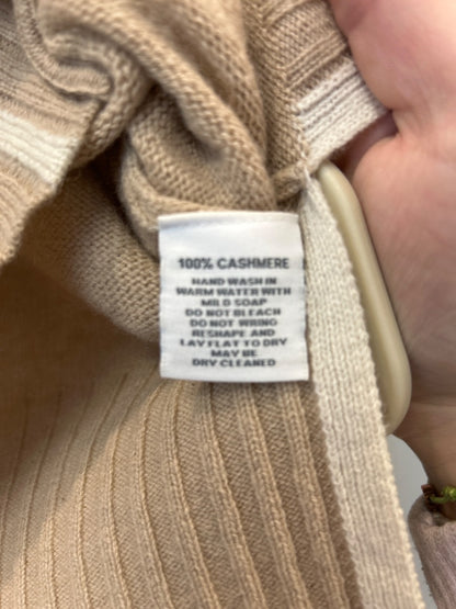 Alashan S Tan CASHMERE LS Crewneck front seam