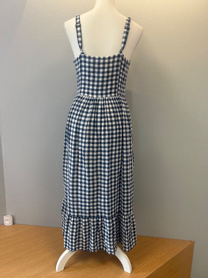 C&C California 4 Blue gingham sleeveless midi
