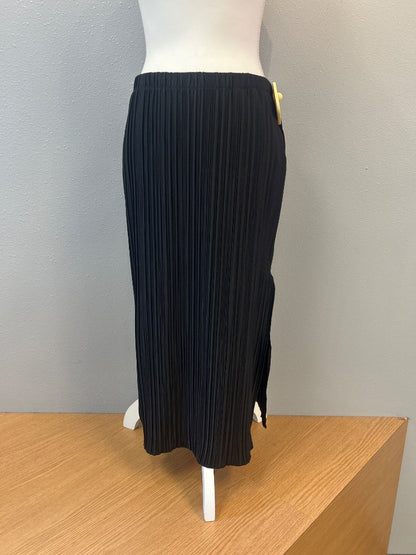 Anine Bing M Black pleated slip on midi w/ slit