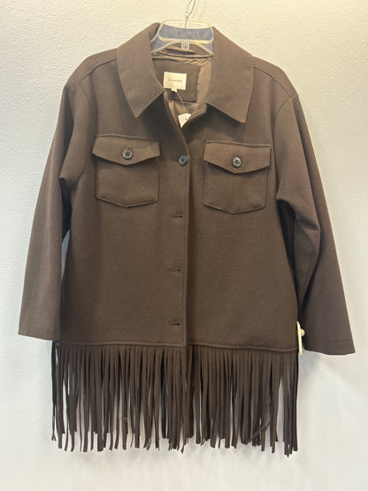 7 Diamonds M Brown LS tassels blazer like