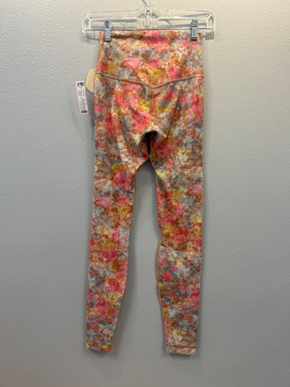Lululemon 4 Pink floral slip on full leggings